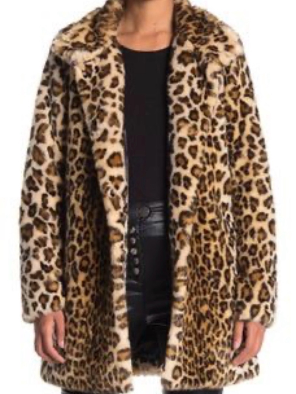 BCBGeneration Leopard Print Teddy Coat XS
